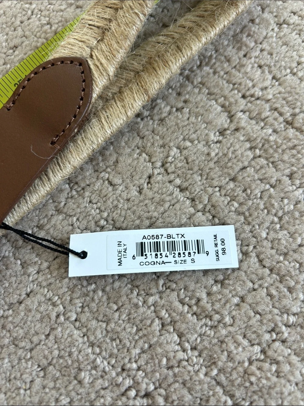 Lafayette 148 New York Natural and Brown Braided Raffia Belt